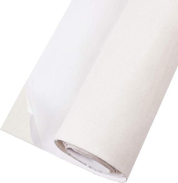 BENECREAT 15.7" x 78.7" Self-Adhesive Felt Fabric Shelf Liner for DIY Costume Making and Jewelry Drawer Box Fabric Peel Stick, 1mm Thick (Beige)