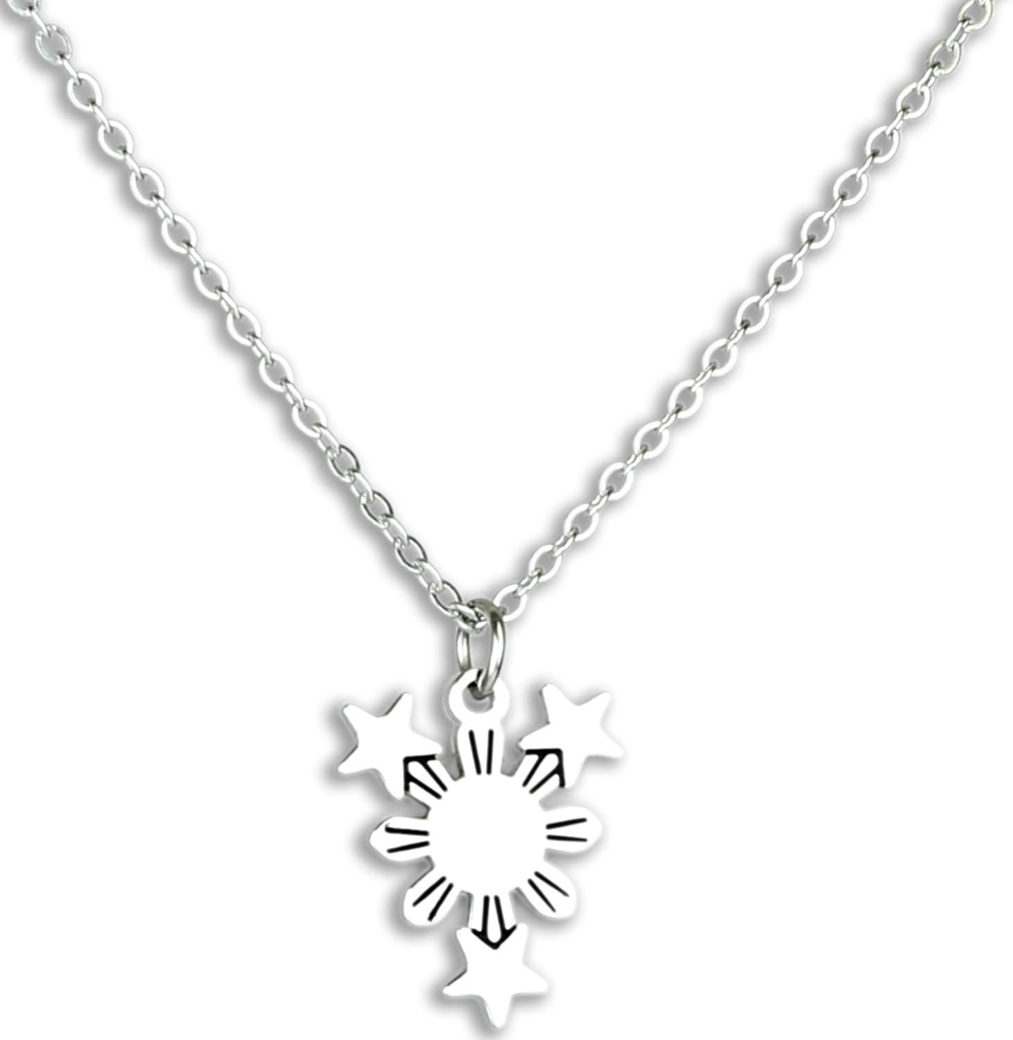 Kivosliviz Philippines Sun Necklace Philippines Jewelry Gift for Filipino Philippines Star Necklace Philippine Pride Necklace