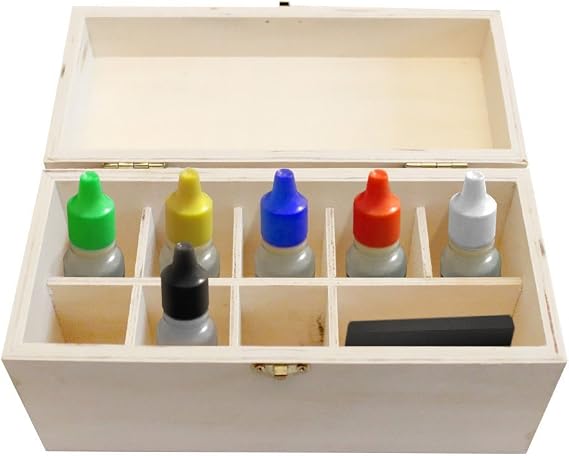 Gold Test Acid 10K 14K 18K 22K Silver Platinum Testing KIT + Stone + Wooden Box