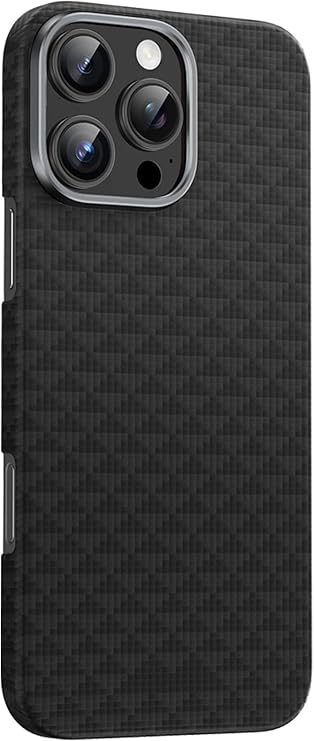CONSTRAIN - iPhone 16 Pro ile uyumlu Kılıf Magsafe ile uyumlu Şarj Özellikli 0,5 Süper İnce Aramid Karbon Fiber Paris Kevlar - Siyah