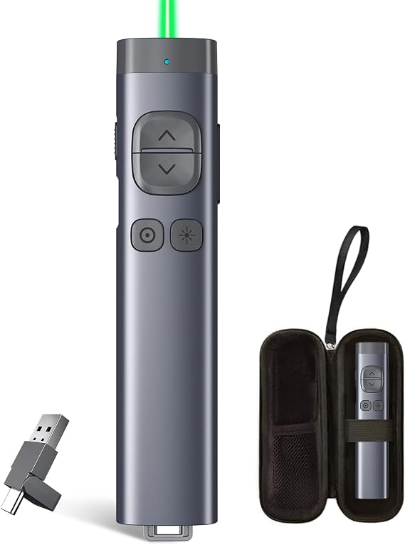 Norwii N97s Wireless Presenter Clicker with Laser Pointer for PowerPoint
