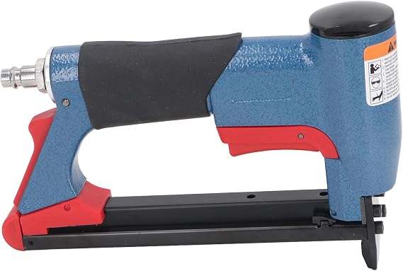 Pneumatic Staple Gun, 21 1/4in to 5/8in Upholstery Stapler 140 Nails Capacity Brad Stapler Air Powered Staple Gun for Woodworking, Furniture Maintenance, Floor Decoration
