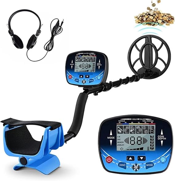 Metal Detector, Underground Metal Detector, Professional Depth Detector, Gold Detector, Treasure Detector, Pin Pointer, Waterproof Coil-With headphone-A