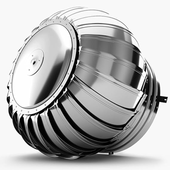 Rotating Roof Vents, Stainless Steel Roof Ventilator, Round Air Vent Outlet 8" 12" 14" 16" 18" 20" 24" Roof Wind Turbines Cap Vent, Air Vent Attic Ventilator(400mm/15.8in)