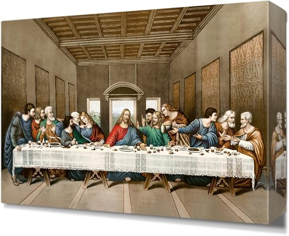 IPIC Last Supper Canvas Wall Art, Leonardo da Vinci, 36x24 in