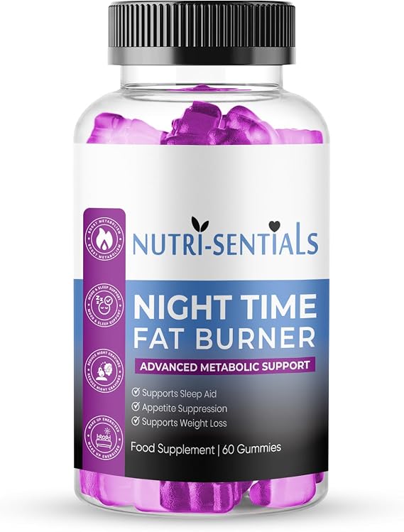 Night Time Gummies- Metabolism & Sleep Support Supplement- Promotes Relaxation & Wellness for Women & Men- Natural Weight Management Gummies with Mixed Berry Flavour- 60 Count
