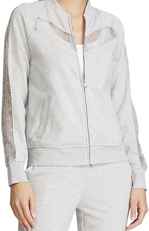 Ralph Lauren Lauren Full-Zip Jacket Size S Pearl Grey Heather