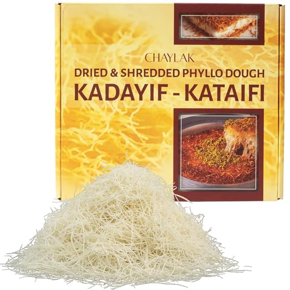 Kataifi Shredded Fillo Dough, Dried & Shredded Phyllo Dough for Dubai Chocolate Bar Pistachio, Kadayif, Kataifi, Knafeh (17.6 oz)