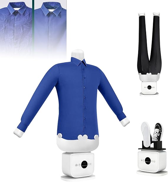 Automatic Ironing Machine, Inflatable Shirt Ironer and Dryer, 1200W, Adjustable Time & Temperature, Efficient Wrinkle Removal