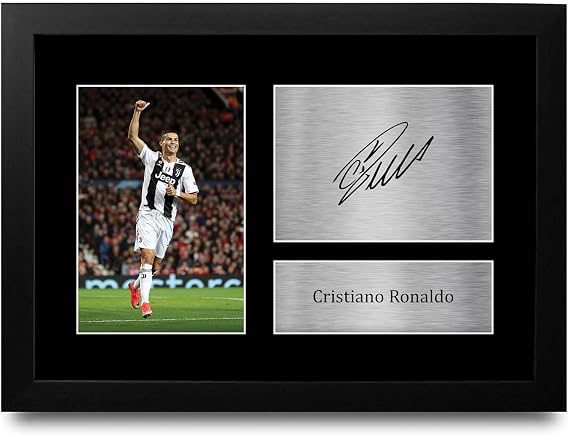 HWC Trading Cristiano Ronaldo Juventus Gifts Printed Signed Autograph Picture for Football Fans and Supporters - A4 Framed