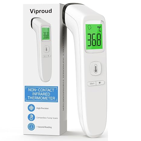 Forehead Thermometer for Adults, Kids, Non Contact Touch Infrared LCD Display Digital Baby Thermometers Body Temperature Thermometer，Digital thermometer with Backlight，Memory Recall, Fever Alarm
