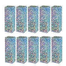 Healthcom 100 Packs Shiny Laser Silver Lipstick Tube Packaging Box Kraft Paper Lip Gloss Tube Wrapping Paper Gift Grocery Box Makeup Favor Packaging Cosmetics Containers Essential Oil Bottle Storage Boxes