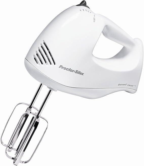 Proctor Silex Plus 62545 Hand Mixer, White