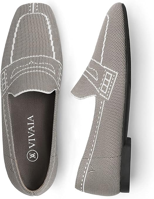 VIVAIA Sierra Women's Casual Loafers Slip on Washable Flat Shoes Square-Toe Style