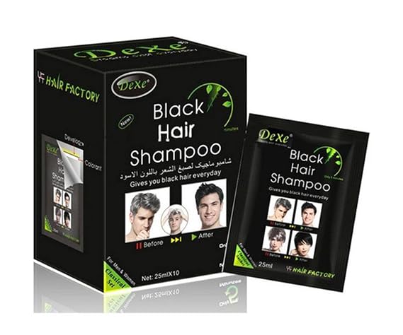 5pcs/lot Dexe Instant Hair Dye -Black Hair Shampoo,Only 5 Minutes Easy to Use