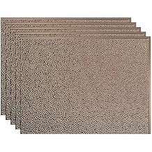 FASADE Hammered Decorative Vinyl 18in x 24in Backsplash Panel in Argent Bronze (5 Pack)
