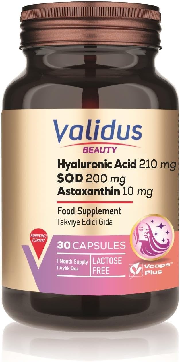 Validus Hyaluronic Acid 210 mg  Astaksantin 10 mg 30 Capsules