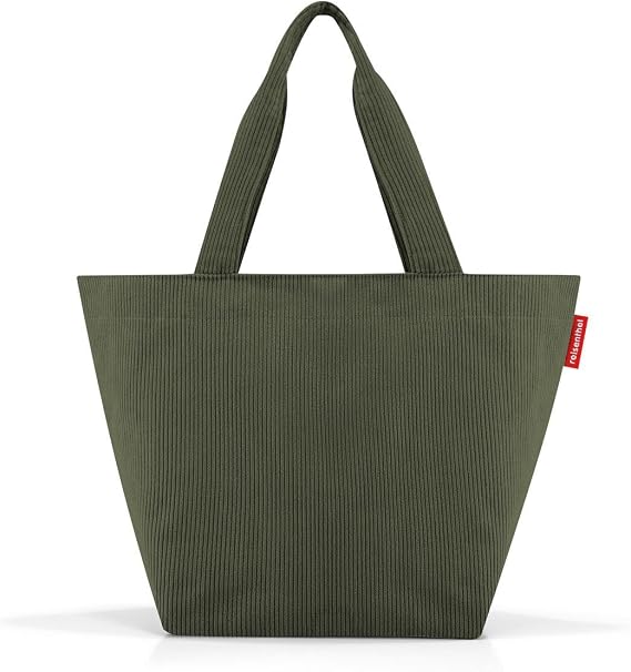 reisenthel Shopper - Spacious Shopping Bag and Elegant Handbag in One - Made of Water-Repellent Material, Cord Dark Matcha, One Size, Modern and timeless