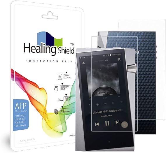 MITER CASE Front Back Screen Protector for Astell&Kern A&norma SR35 / SR25 MKII / SR25, AFP Oleophobic Coating, Clear LCD Guard, Healing Shield, 1 Count
