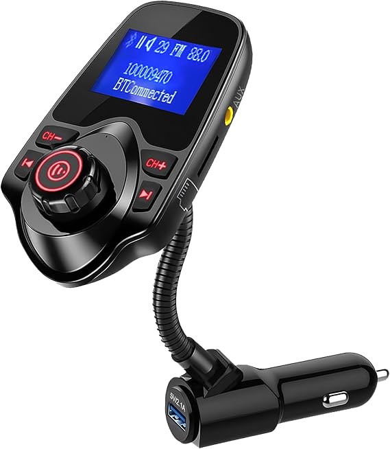 Bluetooth FM Transmitter for Car, Bluetooth Car Adapter, Black