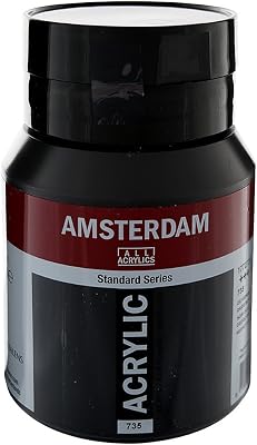 Tarens T1772-735-2 Acrylic Paint, Amsterdam Acrylic Color, Oxide Black, 16.9 fl oz 500 ml