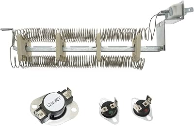 Ecumfy LA-1044 Dryer Heating Element and LA-1053 Dryer Thermostat Fuse Kit Compatible with Whirlpool Admiral AP4242494 PS2162280 LA1044