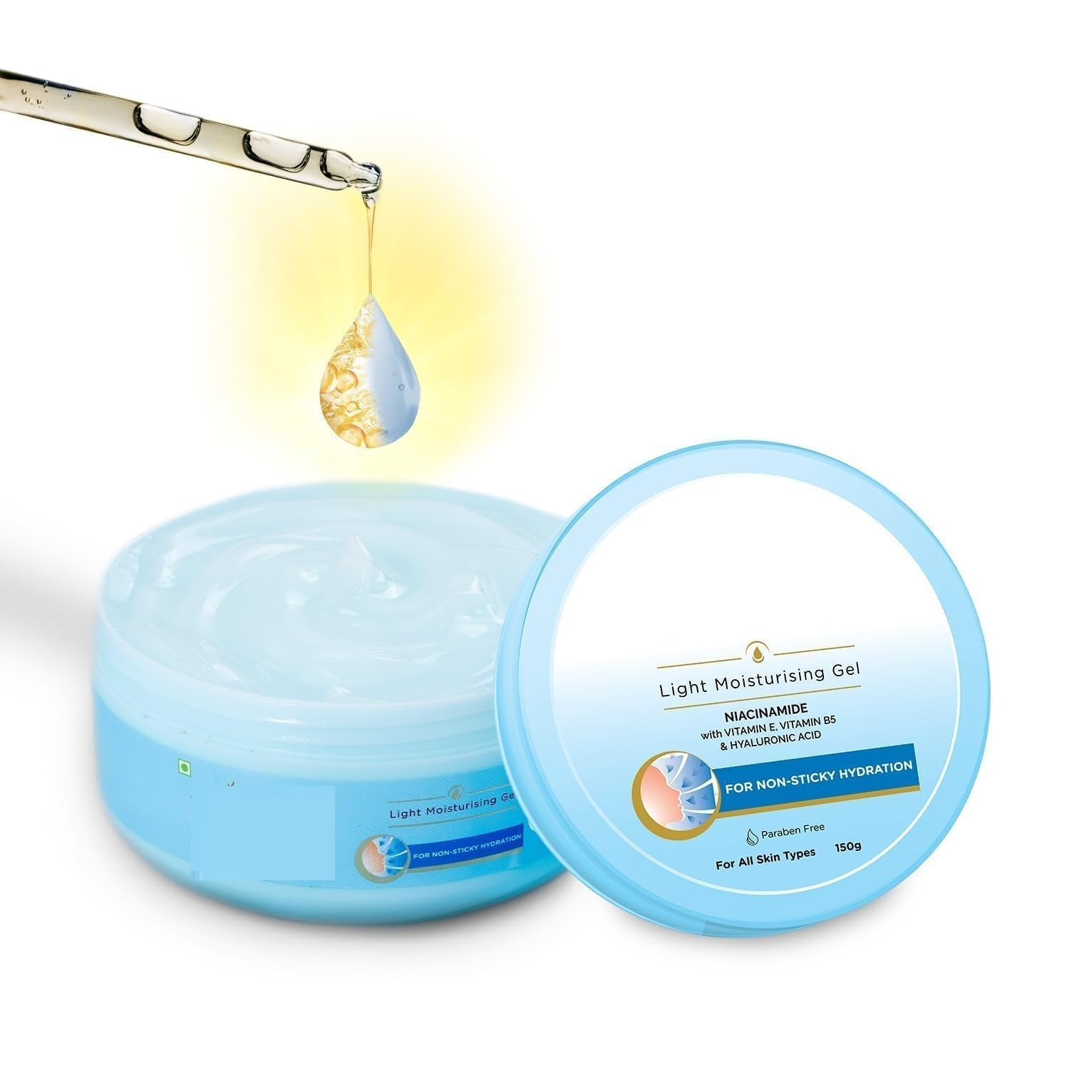 Super Light Face Moisturizer, 150g, for Oily Skin, with Niacinamide, Hyaluronic Acid, 300% Instant Hydration, 90% Stronger Moisture Barrier