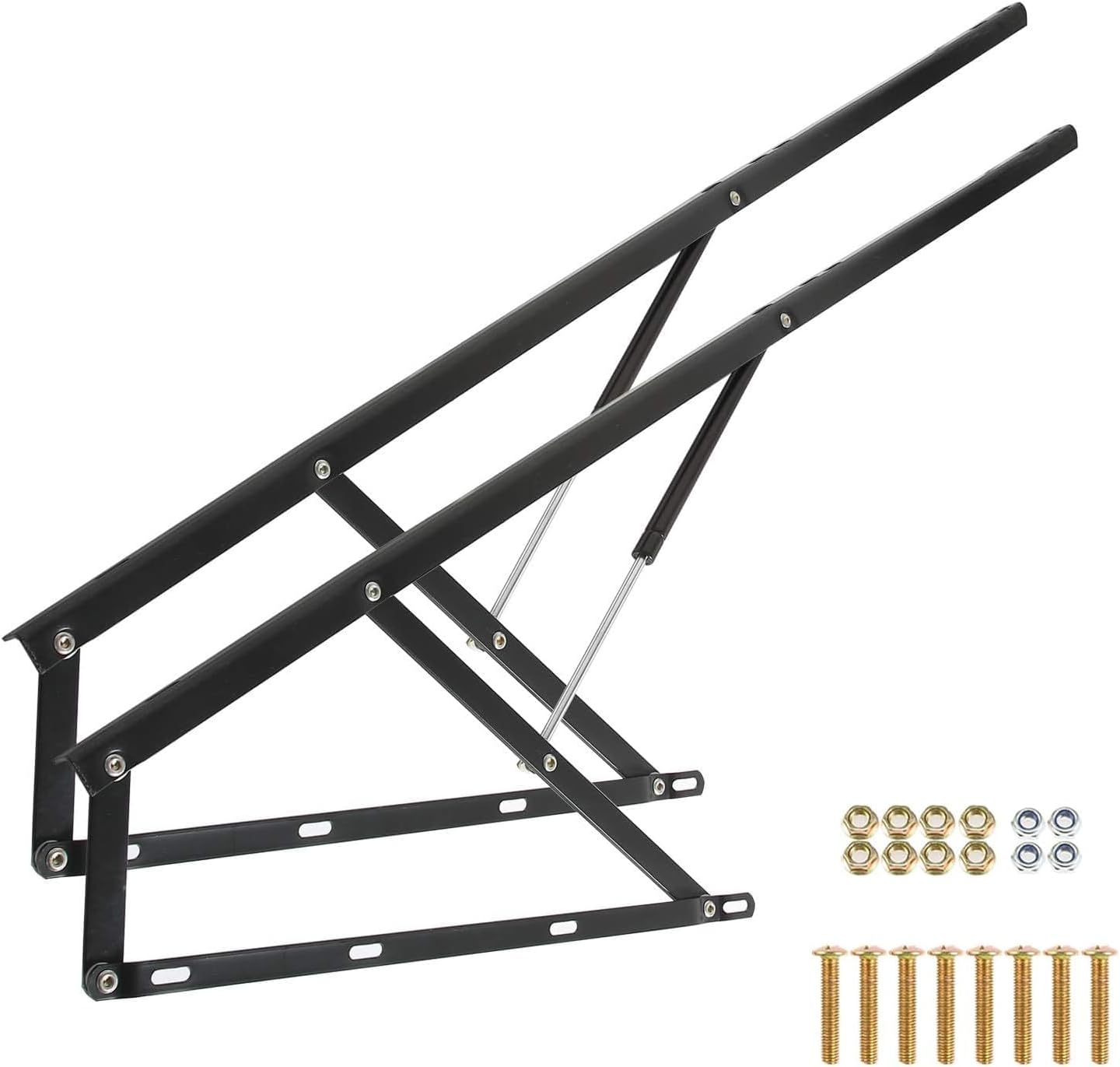 Homend Pair of 5 FT Pneumatic Storage Bed Lift Mechanism Heavy Duty Gas Spring Bed Storage Lift Kit for Box Bed Sofa Storage Space Saving DIY Project Lifter Lift Up Hardware 601.5M