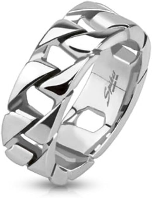 Spikes Cuban Link Chain Ring Stainless Steel