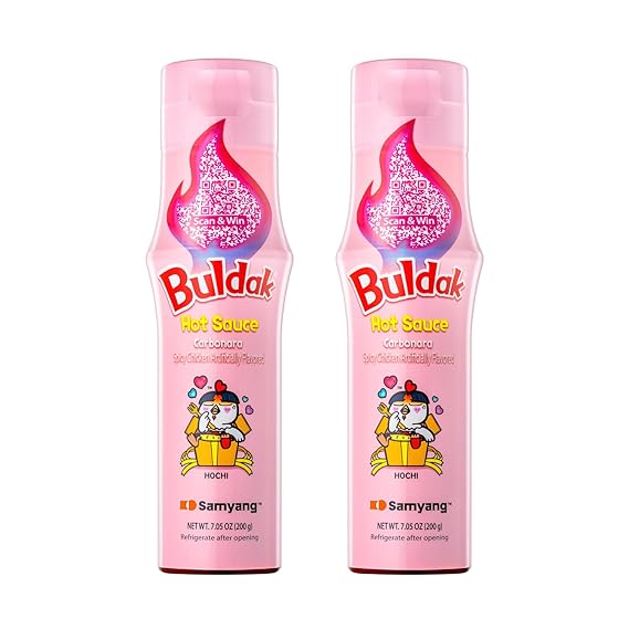 Buldak Carbonara Korean Creamy Spicy Hot Chicken Sauce, 7.05 oz 2-Pack