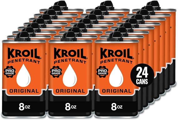 Kroil Original Penetrant - Rust Penetrating Lubricant - Corrosion Inhibitor Oil for Chains, Hinges & Stuck Metal Parts - Home & Industrial Use - Drip Can - 8 oz - 24 Pack (KL081C)