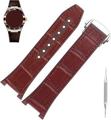 Leather 24mm14mm Watch Bands Compatible Fit for Omega Constellation Automatic Dial Leather Replacement Strap Wirstband for Men and Women Bracelet Watch accessories