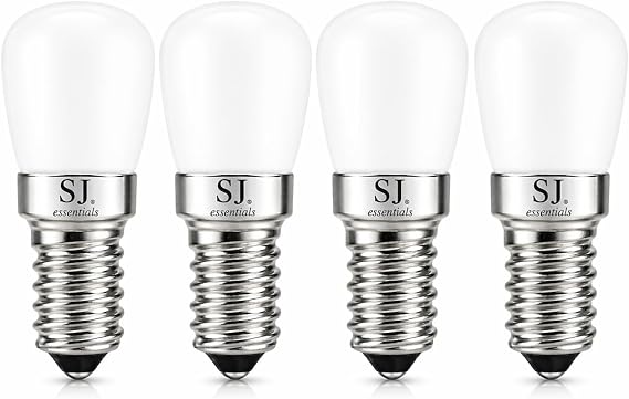 1W E14 SES Mini LED Bulbs White 2800K | Small Edison Screw E14 LED Lamp | Halogen Replacement for Fridge, Microwave, Cooker Hood, Sewing Machine, Pygmy Bulb | Energy Class E | AC 220-240V - 4 Pack (4)