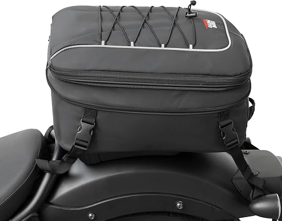 KEMIMOTO Motorcycle Tail Bag, 22L-30L Expandable Waterproof Rear Seat Bag Helmet Backpack with Rain Cover for Motorbike Accessories