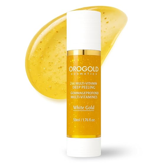 OROGOLD 24K Multi-Vitamin Deep Peeling - with & Vitamin C & Mandelic Acid | OROGOLD Exclusive - Gently Exfoliates Dead Skin - Cleanses & Refreshes - Contains Gold, Walnut, Vitamin E & Green Tea
