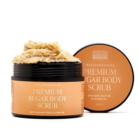 Active Luxe Premium Sugar Scrub - Sugar Scrub Body 220 g Chocolate & Orange Fragrance Natural Ingredients for Soft Skin Body Care & Shower Scrub