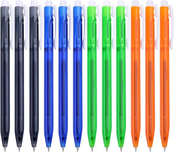 BaoKe Retractable Premium Ballpoint Pen, Ball Pen, Medium Point 0.7mm Ballpoint Pen,12 Pack Ball Pens, B60 (black)