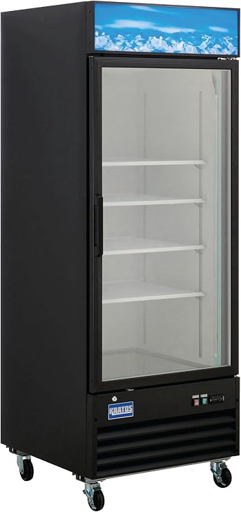 Kratos Commercial Freezer Display Merchandiser - 1 Self Closing Swing Door, 31"W, Black (67K-218)