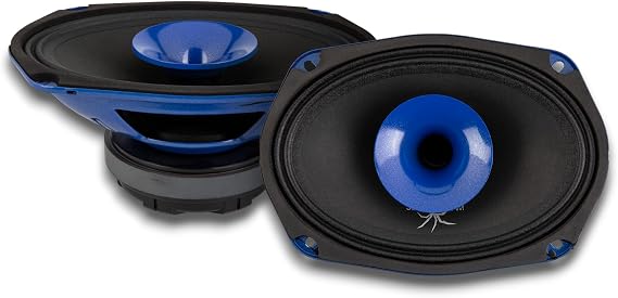Soundstream SPM.694C 6x9 Inch 2-Way Midrange Pro Audio Speakers with Compression Tweeter | 550W Max, 4 Ohm, 94dB | Steel Basket, Black Paper Cone High Sensitivity Car Pro Audio Speaker - Pair