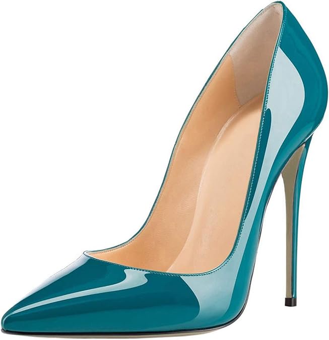COLETER Women's 4.72 Inch Pumps Pointed Toe Stiletto Evening Dress Shoes