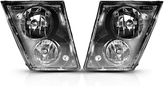 Fog Light Lamp Replacement for 2003-2017 Volvo VNL Trucks Pair Set (BLACK-TWO)