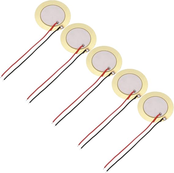 sourcing map 5Pcs Piezoelectric Discs 35mm Acoustic Pickup Transducer Microphones Trigger Buzzer Drum Guitar