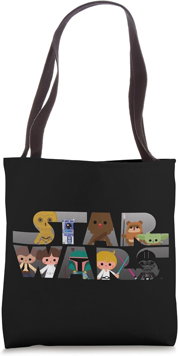 Star Wars Logo Kawaii Multi-Character Tote Bag