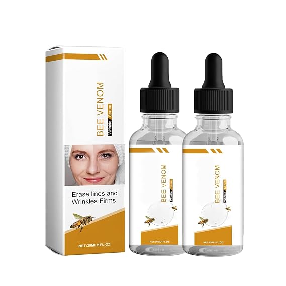 2 PCS Botox Bee Venom Serum,Bee Venom Serum for Face and Neck with Collagen Wrinkle Removal, Firming Lifting Moisturizing Natural for All Skin Types Bee Venom Essential Oil for Men And Women