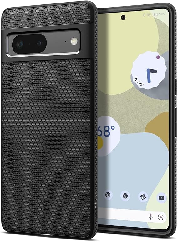 Spigen Liquid Air Case Compatible with Google Pixel 7, Thermoplastic Polyurethane |Shock-Absorbent| Wireless Charging Compatible - Matte Black