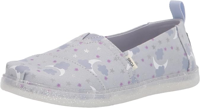 TOMS Girls Alpargata Sneaker, Arctic Ice, 4 Little Kid US