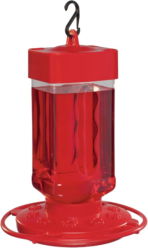 Sinek Kuşu Besleyici 907 g Plastik Sinek Kuşu Besleyicileri - Sinekkuşu Besleyicileri - 10 Besleme Portlu Levrek - Kolay Doldurma için Geniş Ağız/Kolay Temizleme için 2 Parça Taban