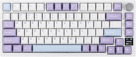 EPOMAKER Ajazz AK820 Pro 75% Mechanical Keyboard w/Screen(White,Gift)