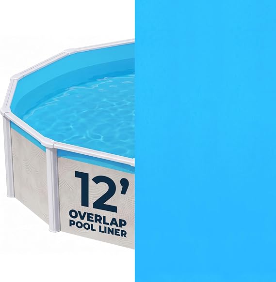 Blue Wave 12 ft Round Overlap Pool Liner for Above Ground Pools, Blue