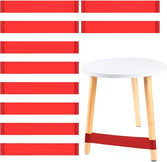 10 PCS Chair Bands for Kids, Flexible Seating Classroom Furniture Rubber Bands for Kids with Fidgety Feet, Foot Bands for School Classroom Chairs and Desk, Ideal for ADHD, Autism, Hyperactivity(red)
